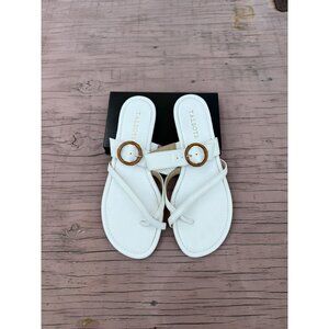 Talbots White Flat Sandals Size 10M -Condition is as seen in photos